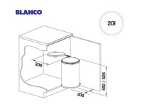 MEDIDAS SISTEMA CUBO RECICLAJE SINGOLO XL BLANCO